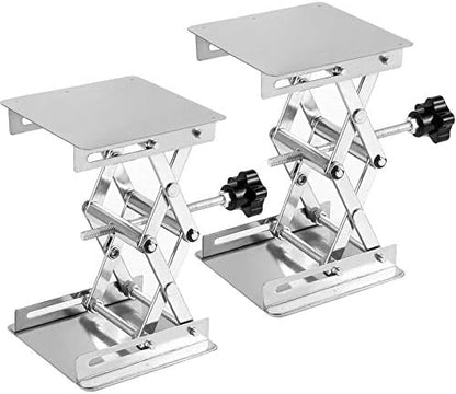 ZOENHOU 2 PCS 4 x 4 Inch Lab Jack Scissor Stand Lifting Platform, Stainless by ZOENHOUDIRECT