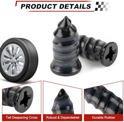 Rindion 30PCS Tire Repair Rubber Nail Kit, Self-Service Tire Repair Screws - Image 3