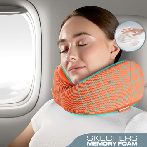 Skechers Memory Foam Neck Pillow, Comfortable & Breathable Travel Pillow - Image 2