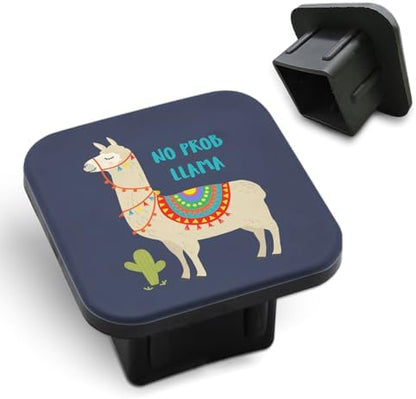 Llama Towing Cover No Prob Llama Motivational Words Cute Alpaca Cactus Rubber by Unknown