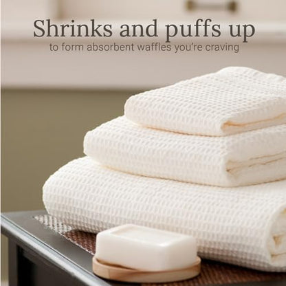GILDEN TREE Waffle Towels for Bathroom, 100% Cotton Quick Dry Towel, Waffle - Image 3