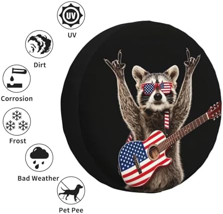 Funny Raccoon Spare Tire Cover Waterproof Wheel Cover 16 Inch Universal Fit - Image 6