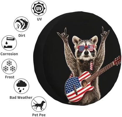 Funny Raccoon Spare Tire Cover Waterproof Wheel Cover 16 Inch Universal Fit - Image 6