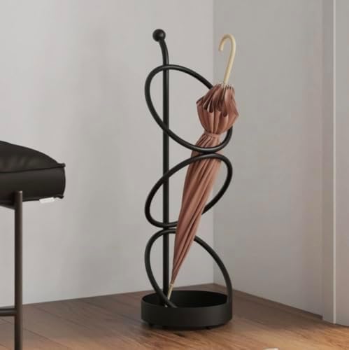 Metal Umbrella Stand At The Entrance, Freestanding Circular Umbrella Holder by Unknown