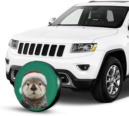 Sea Otter Wearing Santa Hat Spare Tire Cover Universal - Image 7