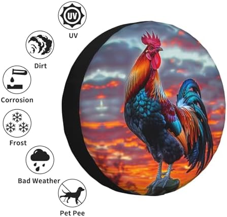 Rooster Spare Tire Cover Weatherproof Universal Wheel Protectors Wheel Covers - Image 5