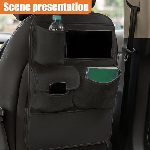 Car Backseat Organizer, Leather Auto Seat Back Kick Mats Protector, Travel - Image 6