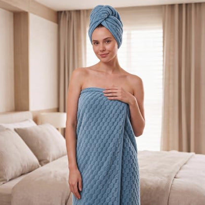 REDKISS Blue Microfiber Bath Towels Large, 30“x60” Super Absorbent Towels - Image 5