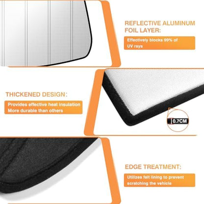 KUST Windshield Sun Shade for Tesla Model Y 2019-2024 Foldable Thicken Window - Image 4