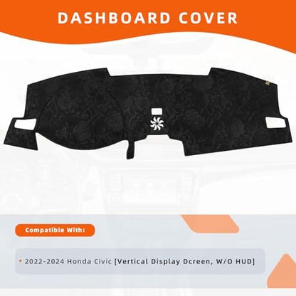 Dashboard Cover Dash Mat Fit for Ho-nda Civic 2022-2024, Car Dash Board Mat - Image 2