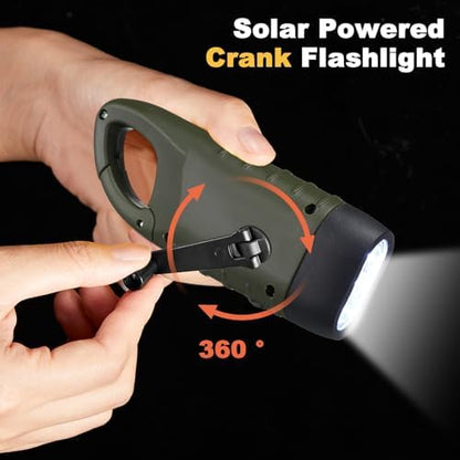 Mudder 4 Pack Hand Crank Solar Flashlight LED Emergency - Image 3