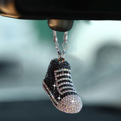 Bling Sneaker Shoe Sparkly Car Hanging Ornament, Cute Crystal Rear View Mirror by YOYLMAL