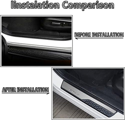 4Pcs Stainless Steel Car Door Sill Scuff Plate Guard Sills - Image 5