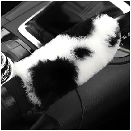 Cow Print Car Handbrake Cover, Cute Cow Print Anti-Slip Plush Handbrake by Unknown