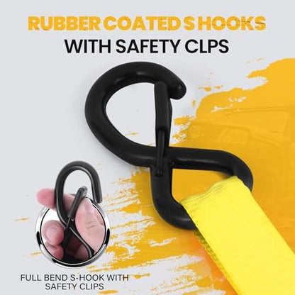 1" x20FT Extra Long Ratchet Straps - 1750lb Capacity Heavy Duty Tie Downs - Image 4