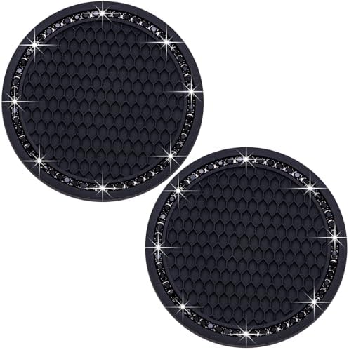 2PCS Bling Cup Holder Coaster, 2.75 Inch Auto Car Cup Holder Insert Coasters by MEAJOO