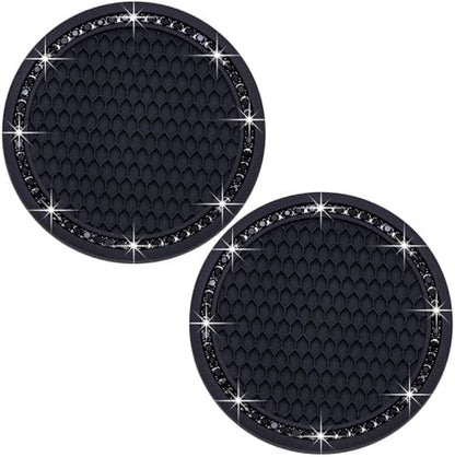 2PCS Bling Cup Holder Coaster, 2.75 Inch Auto Car Cup Holder Insert Coasters by MEAJOO