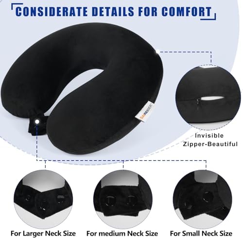 SAIREIDER Neck Pillows for Travel 100% Memory Foam Adjustable Travel Pillows - Image 5