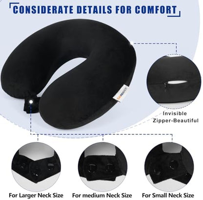 SAIREIDER Neck Pillows for Travel 100% Memory Foam Adjustable Travel Pillows - Image 5