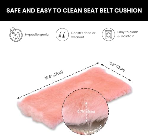 Andalus Genuine Sheepskin Car Seat Belt Cover Pad – Soft Fuzzy, Comfy Fluffy - Image 4