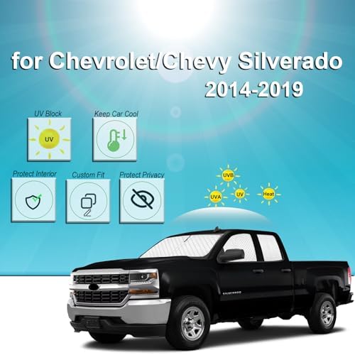 KMF 5pcs Thicken Sun Shades for Chevy Silverado 1500 2014-2019 Accessories - Image 2