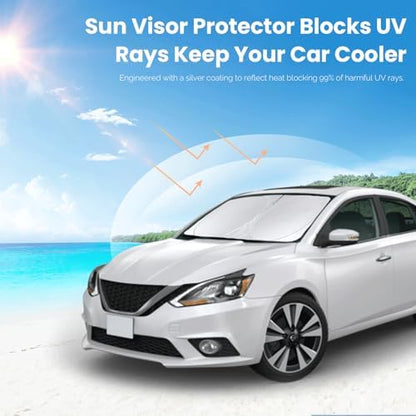 Windshield Sunshade for Nissan Sentra 2013 2014-2019 Front Window Sun Shade - Image 5