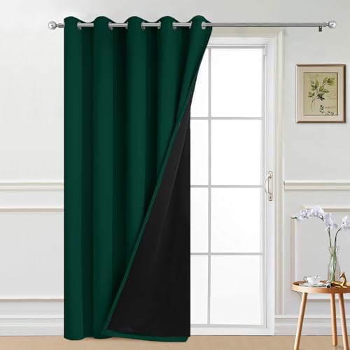 Yakamok Dark Green Blackout Patio Door Curtain Panels W70 x L84, 1 Panel by Yakamok