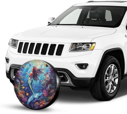Mermaid Girl Spare Tire Cover Wheel Protectors Weatherproof Sun Protection - Image 4