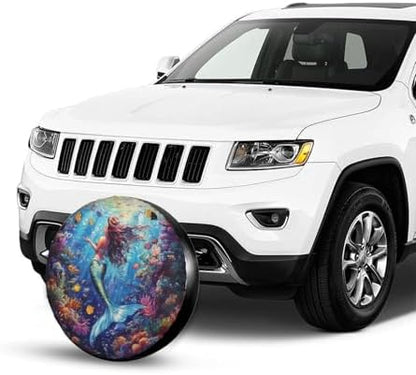 Mermaid Girl Spare Tire Cover Wheel Protectors Weatherproof Sun Protection - Image 4