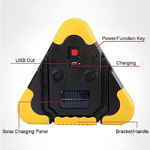 2Pcs LED Emergency Triangle Solar Charging Safety Triangle 5 Mode - Image 4