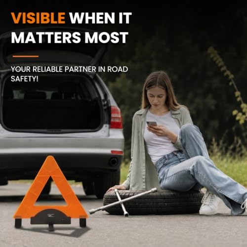 Lumen Wand 3 Pack LED Reflective Warning Triangles Emergency Safety Kit - Image 2