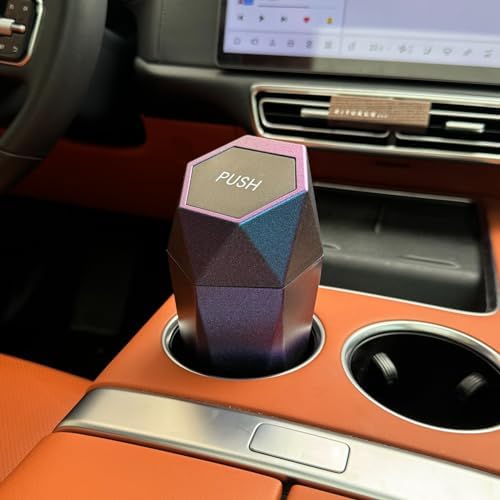 Ginsco Car Trash Can with Lid, 2 Pack Mini Car Trash Can Cup Holder, Cars - Image 2