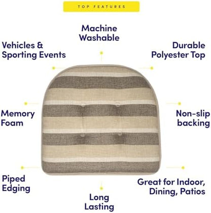 Sweet Home Collection Chair Cushion Memory Foam Pads Tufted Slip Non Skid - Image 5
