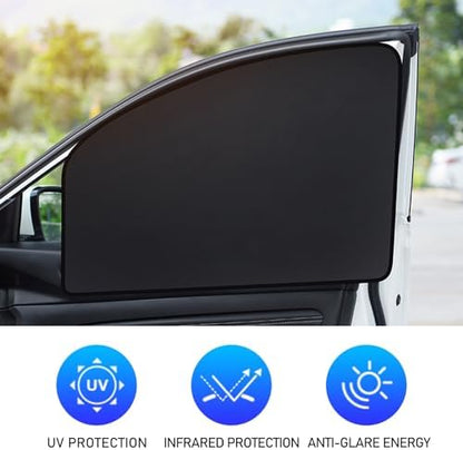 4 PCS Car Side Window Sun Shade, 24.40In x 18.89In x 12.99In Front Window Sun - Image 5