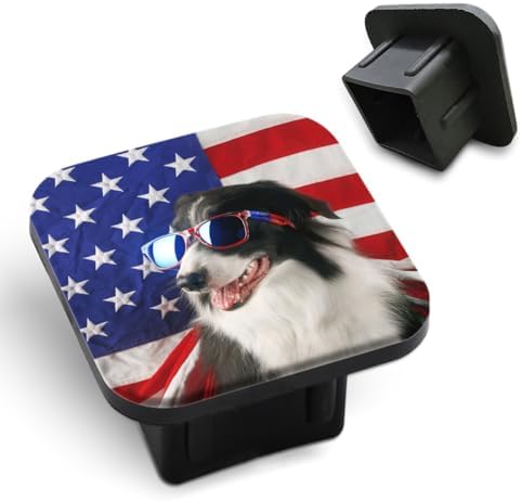 Dog Hitch Covers Cute Border Collie Wear Sunglasses USA Flag Pet Patriotic by Unknown