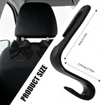 2PCS Car Seat Headrest Hooks, Car Bag Hooks, Cute Bow Knot Vehicle Seatback - Image 2