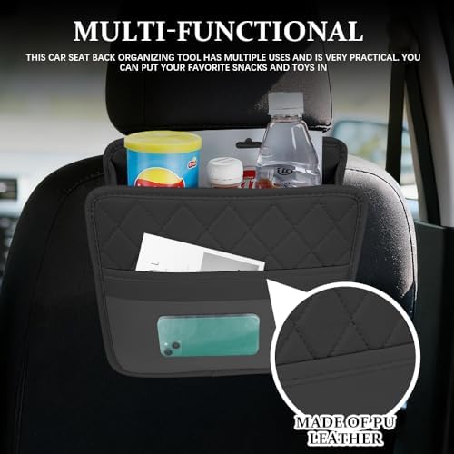 Car Seat Back Organizer, Leather Backseat Hanging Storage Bag, Car Large - Image 6