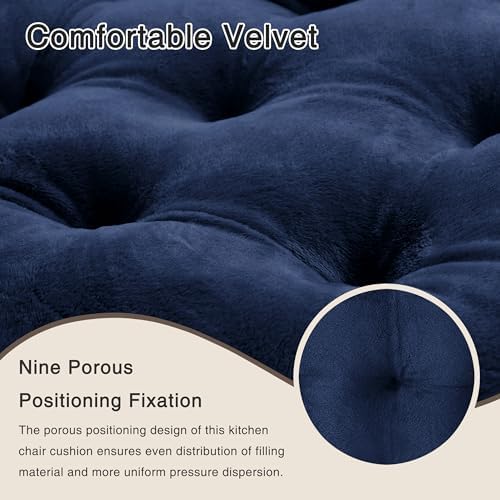OVOV 2 Pack Chair Cushions for Dining Chairs 15.5"x15.5" Navy - Image 4