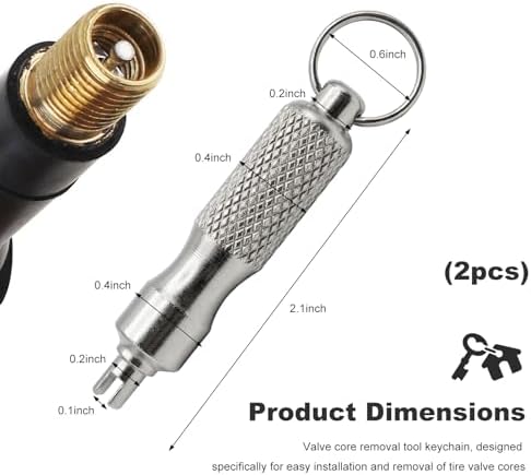 Tire Valve Core Removal Tool Keychain, Portable Stainless Steel Tire Valve Core - Image 2