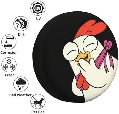 Funny Chicken Bro Spare Tire Cover Waterproof Wheel Cover 14 Inch Universal Fit - Image 6