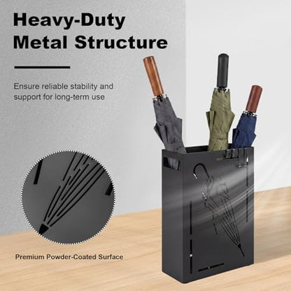 Goplus Metal Umbrella Holder, Indoor Umbrella Stand Freestanding - Image 3