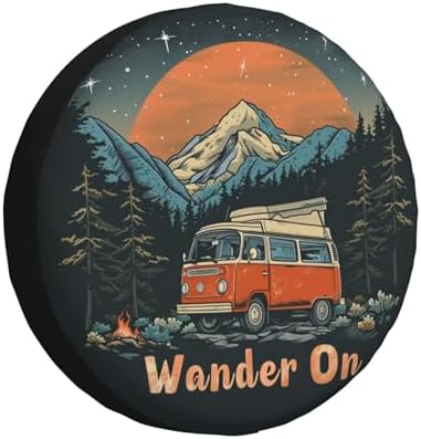 Spare Tire Cover Happy Campers Wheel Tire Cover Waterproof Sun Protection - Image 2