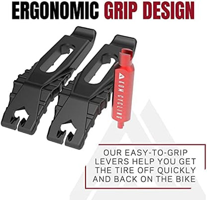 KOM Cycling Presta Valve Core Removal Tool Tubeless Tire Lever Set. Bicycle - Image 3