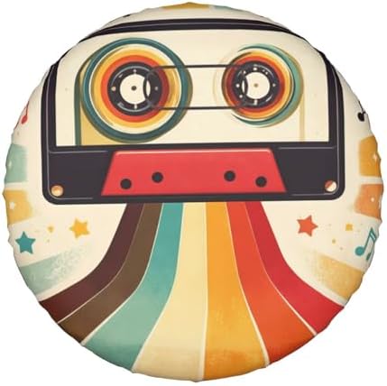 Spare Tire Cover，Retro Disco Tape Camper Spare Tire Cover Waterproof Sun - Image 7