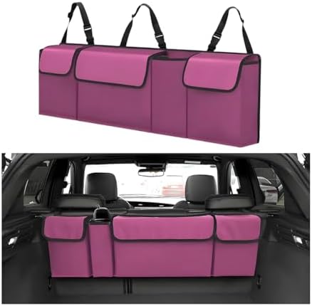 Car Trunk Organizer with Lid, Large Waterproof Vehicle Backseat Hanging Storage by Ywdiml