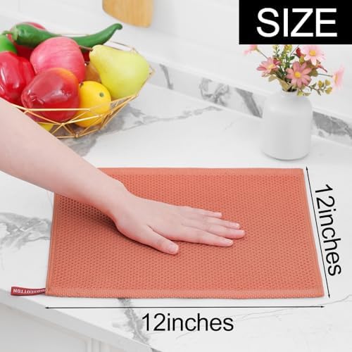 Homaxy 100% Cotton Waffle Weave Kitchen Dish Cloths 6-Pack - Image 5