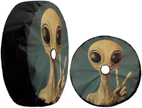 KiuLoam Martian Alien Peace Sign Retro Spare Tire Cover - Image 3