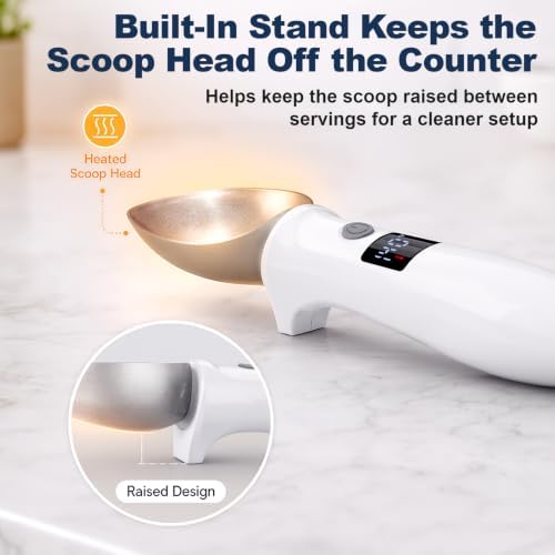 GVODE Heated Ice Cream Scoop, Rechargeable Electric Scooper, LED Display - Image 5