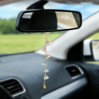 CASONA Glass Lily of The Valley Car Rearview Mirror Hanging Accessories by AestheticsAccessories