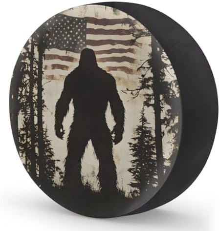 Spare Tire Cover for RV Trailer, American Flag Bigfoot Waterproof Sun Leather - Image 2